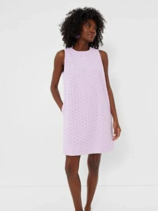 Tuckernuck Women’s Large Lavender Eyelet Sleeveless Folly Dress NWT - Picture 1 of 9